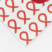 Red Awareness Ribbon Custom Chemo Fleece Blanket (Hoek)