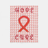 Red Awareness Ribbon Custom Chemo Fleece Blanket (Voorkant)