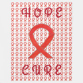 Red Awareness Ribbon Custom Chemo Fleece Blankets (Voorkant)