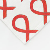 Red Awareness Ribbon Custom Chemo Fleece Blankets Deken (Hoek)