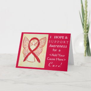 Red Awareness Ribbon Custom Want Angel-kaarten Kaart