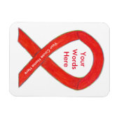 Red Awareness Ribbon Custom Want Gift Magnet Magneet (Horizontaal)