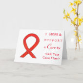Red Awareness Ribbon Custom Want Note-kaarten Kaart (Gele Bloem)