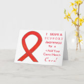 Red Awareness Ribbon Custom Want Note-kaarten Kaart (Gele Bloem)