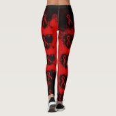 Red Awareness Ribbon Grunge Heart Leggings (Achterkant)