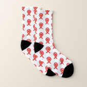 Red Awareness Ribbon Heart Custom Art Socks Sokken (Paar)