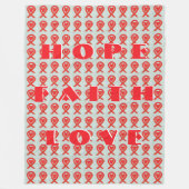 Red Awareness Ribbon Heart Custom Fleece Blanket (Voorkant)