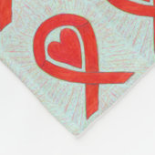 Red Awareness Ribbon Heart Custom Fleece Blanket (Hoek)