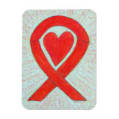Red Awareness Ribbon Heart Custom Magnet Gift Magneet (Verticaal)