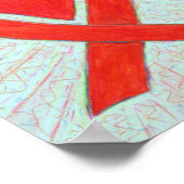 Red Awareness Ribbon Heart Poster Art Print (Hoek)