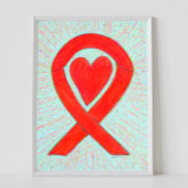 Red Awareness Ribbon Heart Poster Art Print