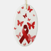 Red Awareness Ribbon Keramisch Ornament (Rechts)
