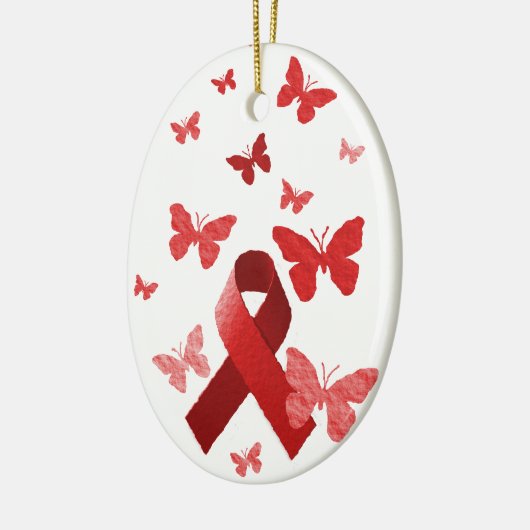Red Awareness Ribbon Keramisch Ornament (Links)