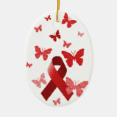 Red Awareness Ribbon Keramisch Ornament (Voorkant)