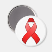 Red Awareness Ribbon Magnet (Voorkant / Achterkant)