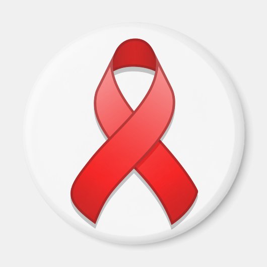 Red Awareness Ribbon Magnet (Voorkant)