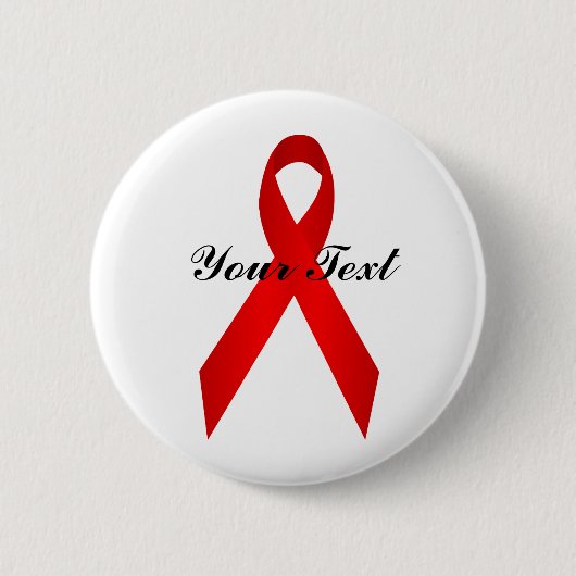 Red Awareness Ribbon Pinback Buttonnen Ronde Button 5,7 Cm (Voorkant)