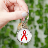 Red Awareness Ribbon Premium Sleutelhanger (Hand)