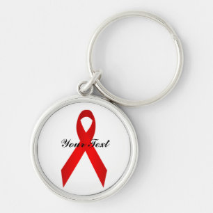 Red Awareness Ribbon Premium Sleutelhanger