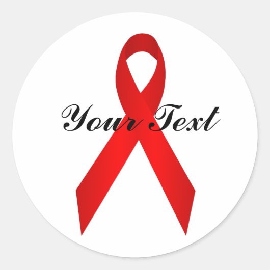 Red Awareness Ribbon Sticker (Voorkant)