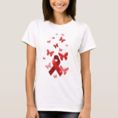 Red Awareness Ribbon T-shirt (Voorkant)