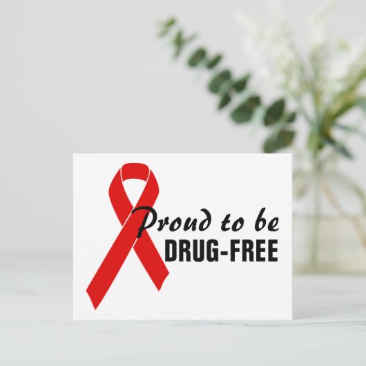 Red Awareness Ribbon + your message Briefkaart (Staand voorkant)