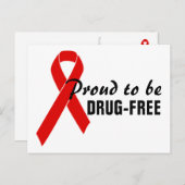 Red Awareness Ribbon + your message Briefkaart (Voorkant / Achterkant)