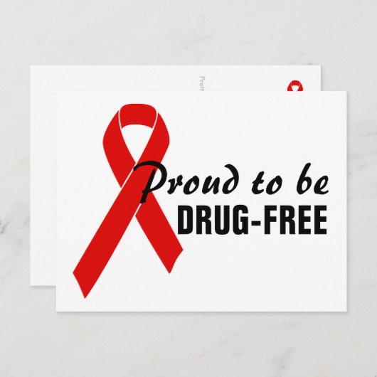 Red Awareness Ribbon + your message Briefkaart (Voorkant / Achterkant)