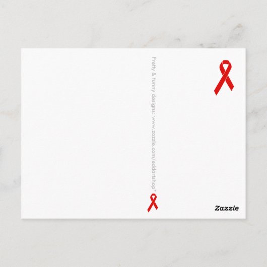 Red Awareness Ribbon + your message Briefkaart (Achterkant)