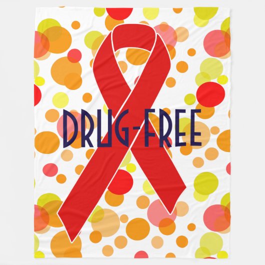 Red Awareness Ribbon + your message Fleece Deken (Voorkant)