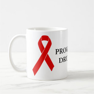 Red Awareness Ribbon + your message Koffiemok