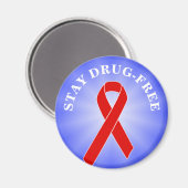 Red Awareness Ribbon + your message Magneet (Voorkant / Achterkant)