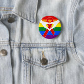 Red Awareness Ribbon + your message Ronde Button 5,7 Cm (In situ)
