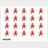 Red Awareness Ribbon + your message Ronde Sticker (Vel)