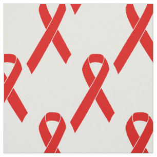 Red Awareness Ribbon + your message Stof