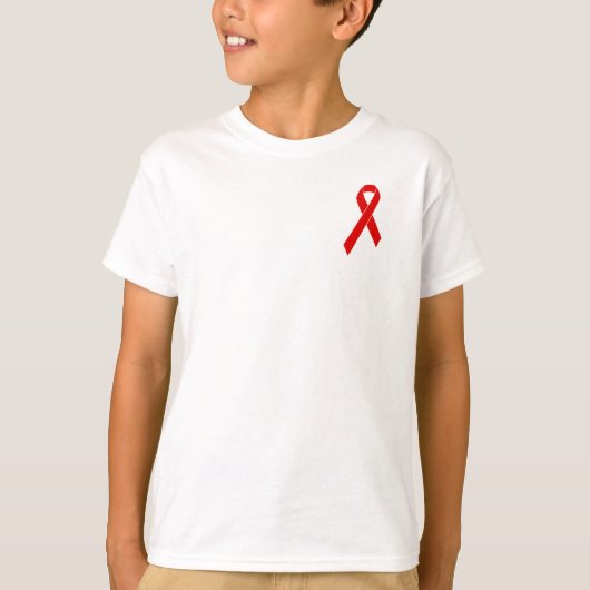 Red Awareness Ribbon + your message T-shirt (Voorkant)