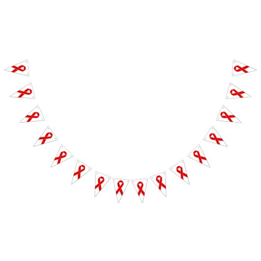 Red Awareness Ribbon + your message Vlaggetjes (Alle)