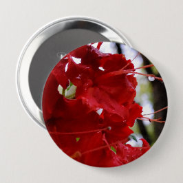 Red Azalea Flowers Ronde Button 4,0 Cm