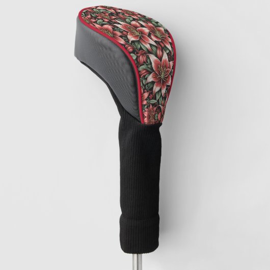 Red Aztec Lily Patroon Golfheadcover (Schuin)