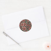 Red Aztec Lily Patroon Ronde Sticker (Envelop)