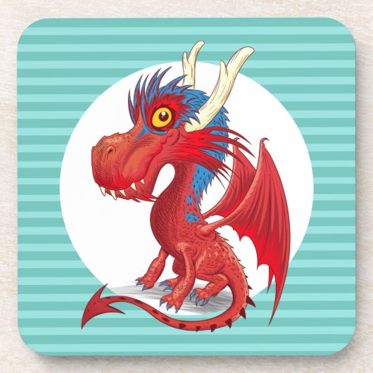 Red Baby Dragon Hard Plastic Onderzetter (Voorkant)