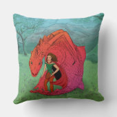 Red Baby Dragon Kussen (Achterkant)