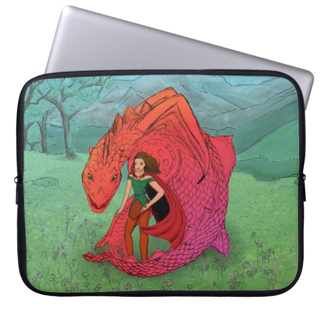 Red Baby Dragon Laptop Sleeve (Voorkant)