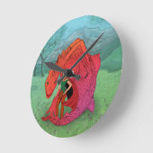 Red Baby Dragon Ronde Klok (Hoek)