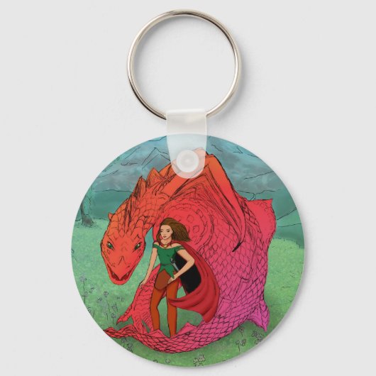 Red Baby Dragon Sleutelhanger (Voorkant)