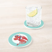 Red Baby Dragon Zandsteen Onderzetter (Zijkant)