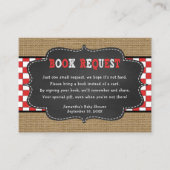 Red Baby Q, BBQ Baby shower book request card Informatiekaartje (Voorkant)