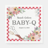 Red Baby-Q Shower - Aangepast Napkins Servet (Voorkant)