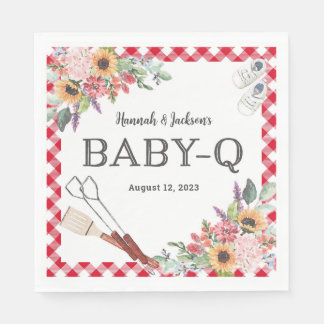 Red Baby-Q Shower - Aangepast Napkins Servet