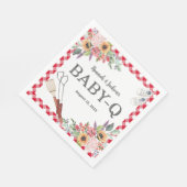 Red Baby-Q Shower - Aangepast Napkins Servet (Hoek)
